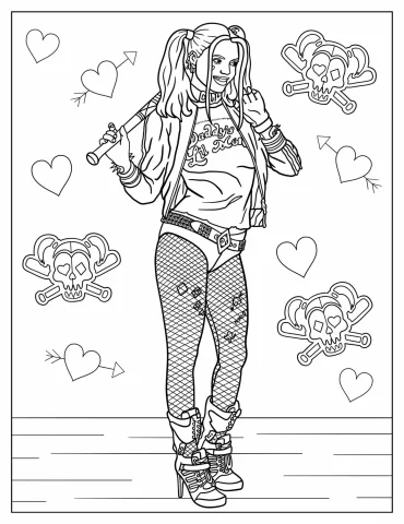Harley Quinn Coloring Pages