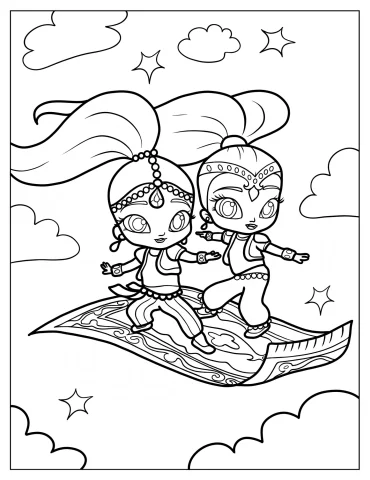 Shimmer And Shine Coloring Pages