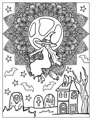 Halloween Mandala Coloring Pages