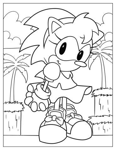 Amy Rose Coloring Pages