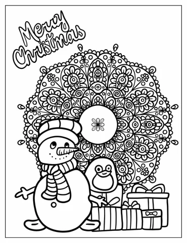 Christmas Mandala Coloring Pages