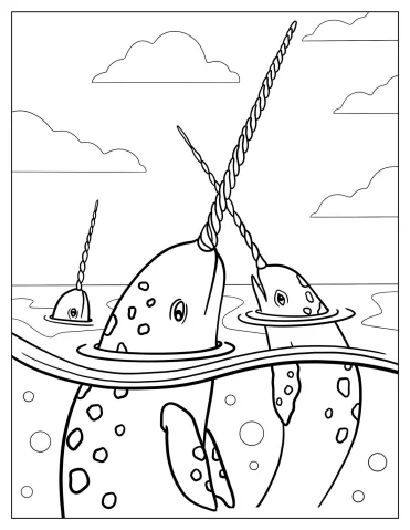 Narwhal Coloring Pages