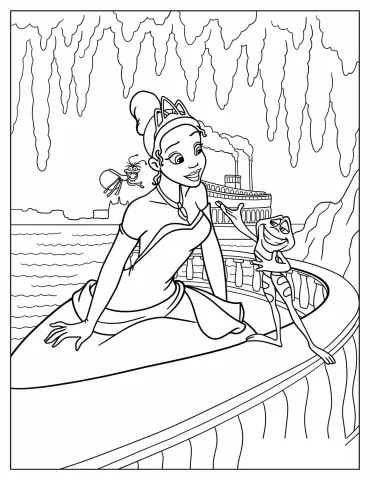 Princess And The Frog Coloring Pages