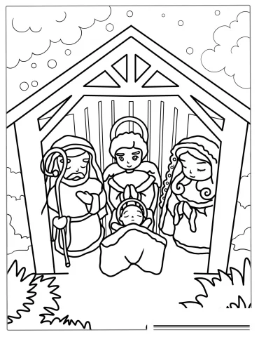 Nativity Christmas Coloring Pages