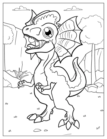 Dilophosaurus Coloring Pages